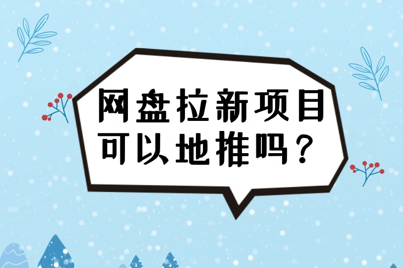 网盘拉新项目可以地推吗？还有其他的推广方式吗？