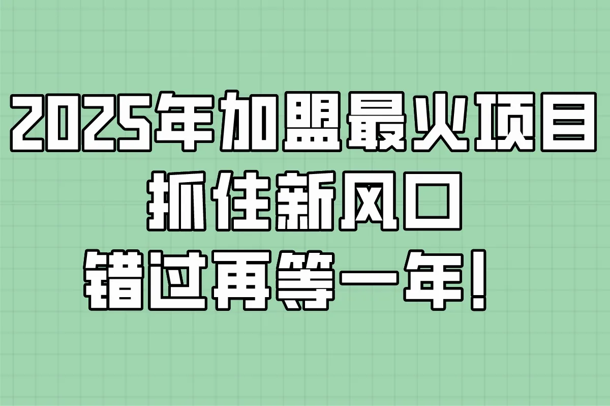 2025年加盟最火项目有哪些?如何抓住新风口?
