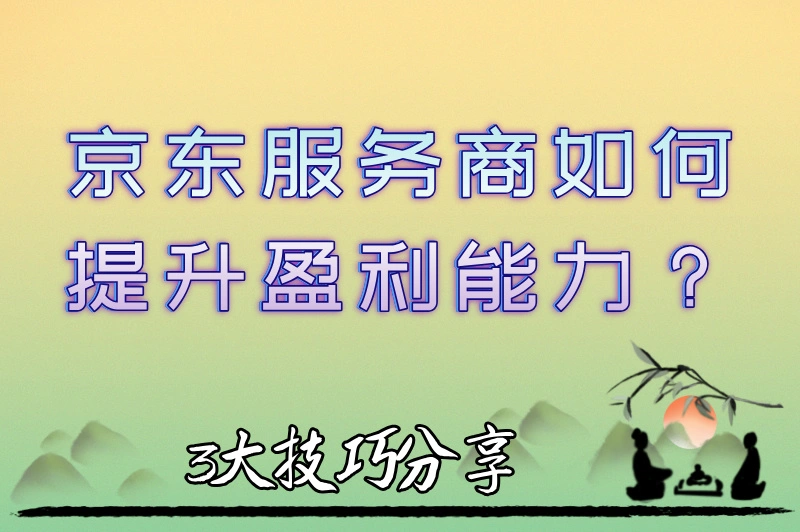 京东服务商如何提升盈利能力？