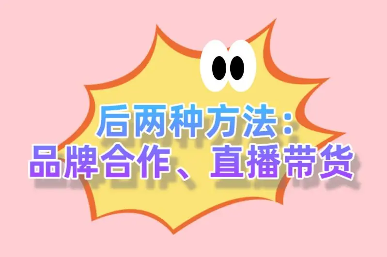 后两种方法：品牌合作、直播带货