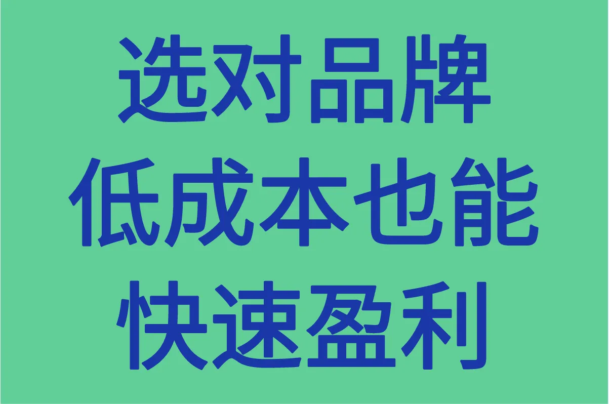 选对品牌,低成本也能快速盈利