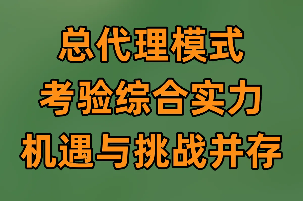总代理模式，考验综合实力，机遇与挑战并存