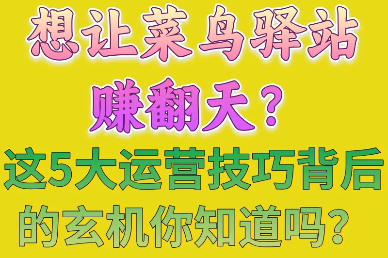 想让菜鸟驿站赚翻天?这五大运营技巧背后的玄机你知道吗?