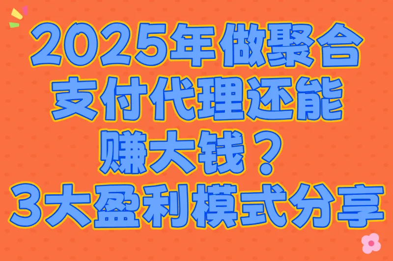 2025年做聚合支付代理还能赚大钱？3大盈利模式分享