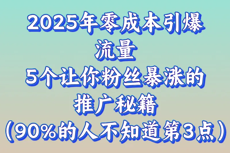 引流推广怎么做?2025年零成本引流推广的5大实战技巧（附避坑指南)