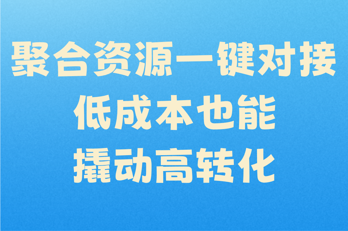 聚合资源 一键对接，低成本也能撬动高转化