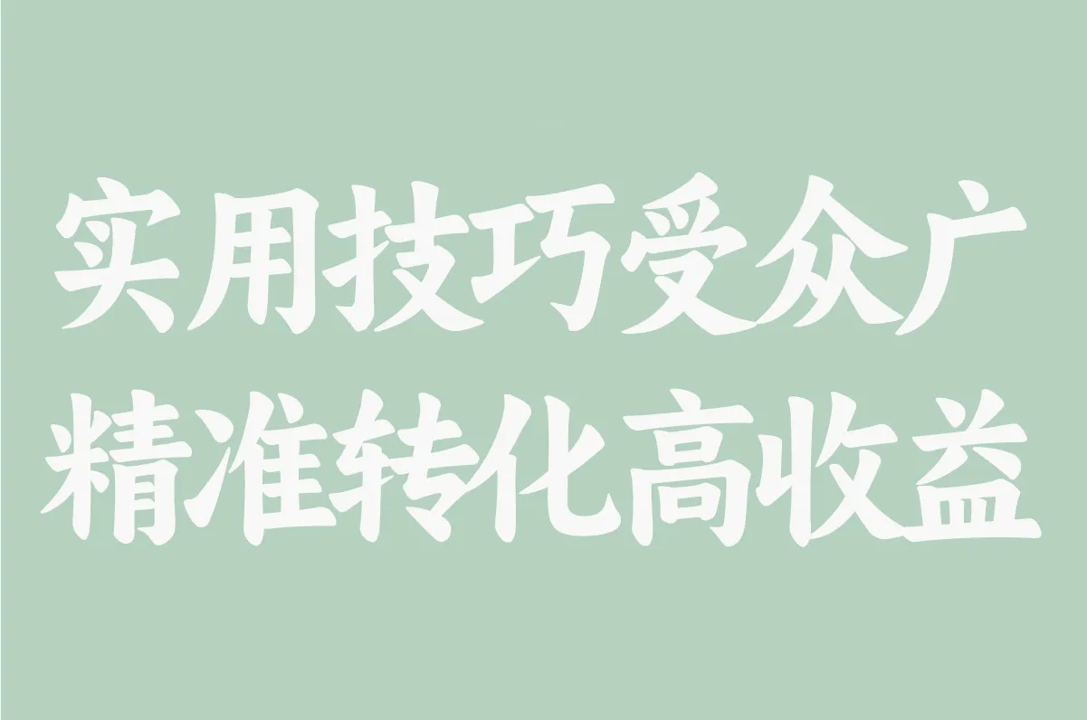 实用技巧受众广 精准转化高收益