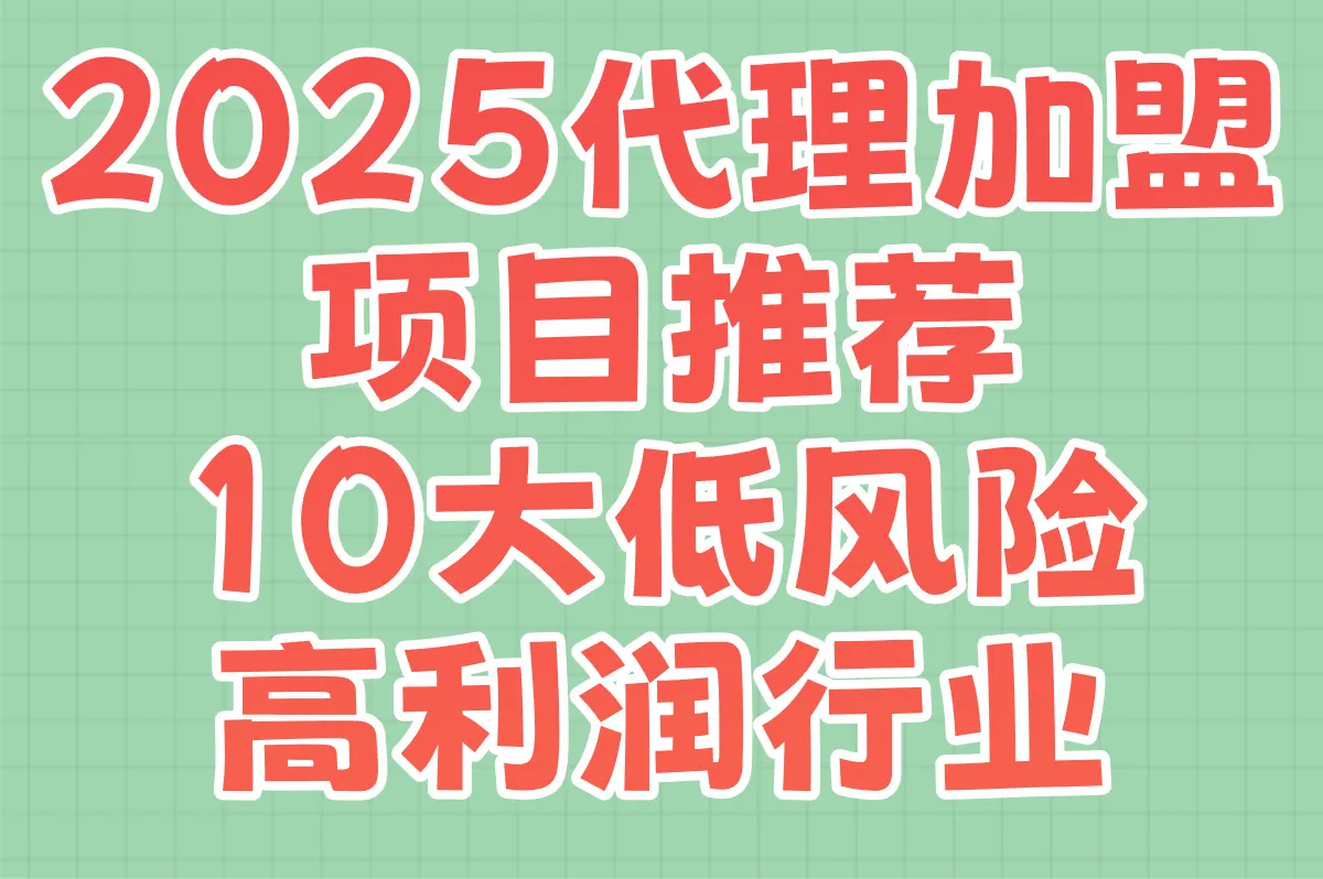 2025代理加盟项目推荐:10大低风险高利润行业