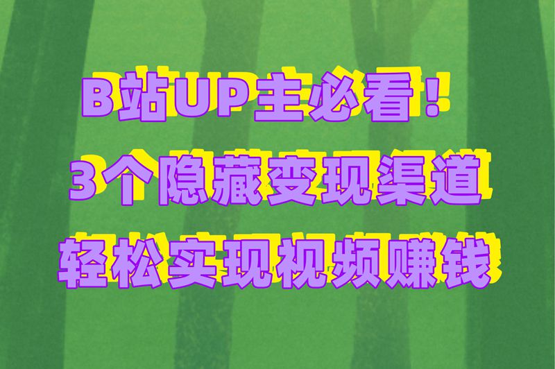 UP主必看！B站发视频怎么赚钱？揭秘3个很多人不知道的变现渠道