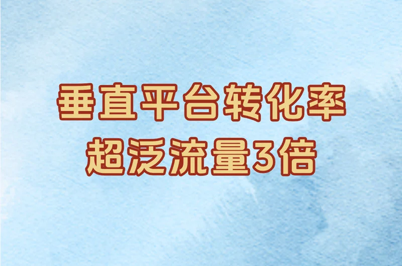 垂直平台转化率 超泛流量3倍