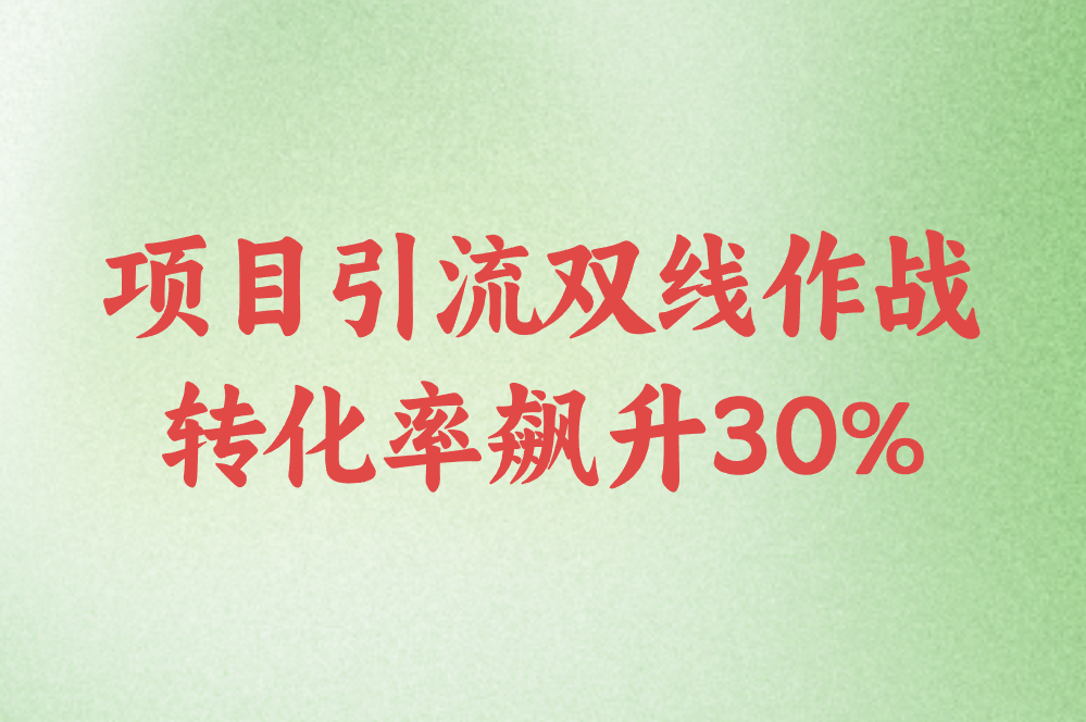 项目引流双线作战 转化率飙升30%