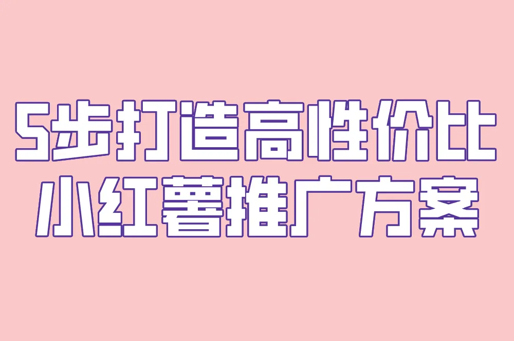 5步打造高性价比 小红薯推广方案