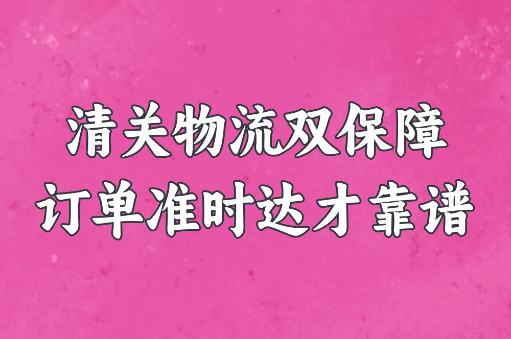 清关物流双保障 订单准时达才靠谱