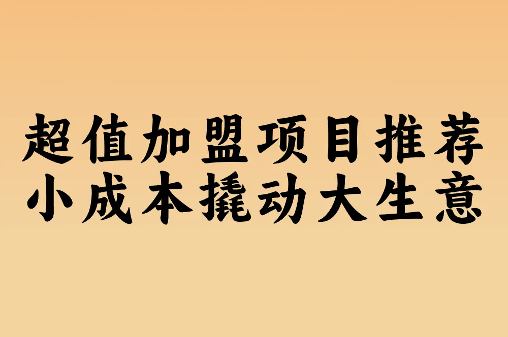 2025年小成本创业必看:5万以内加盟项目推荐
