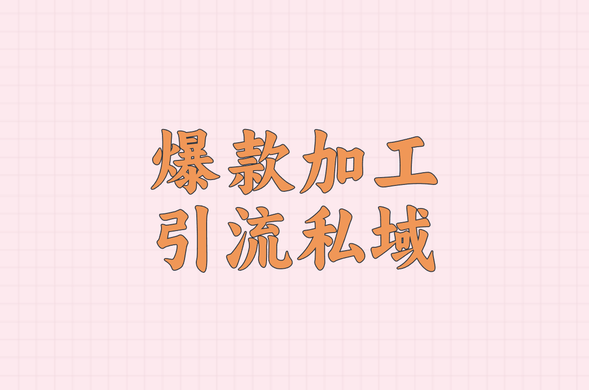 爆款加工 引流私域