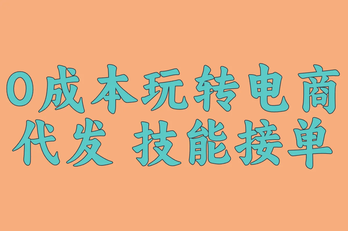 0成本玩转电商 代发 技能接单