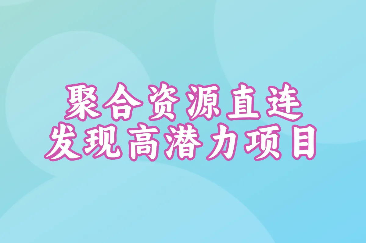 聚合资源直连 发现高潜力项目