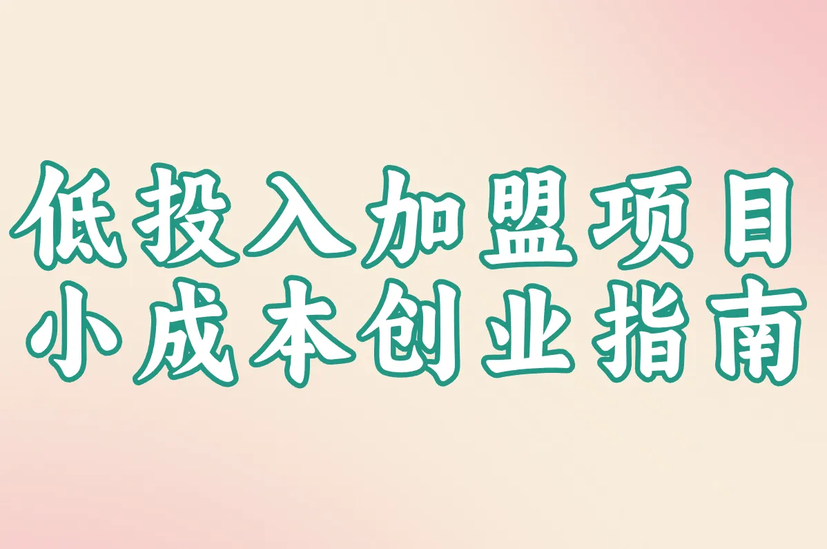 2025加盟项目推荐top10！穷人必看的低投入创业指南（附避坑攻略）