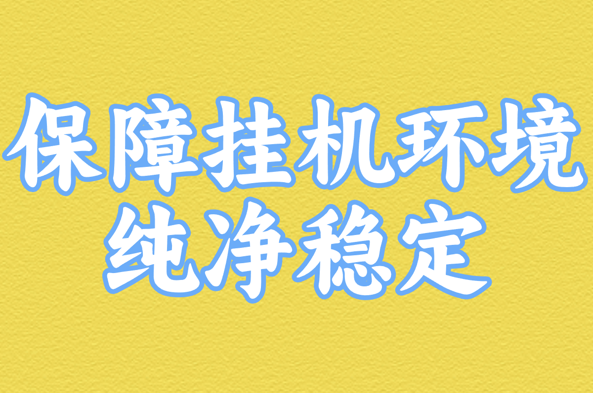 保障挂机环境 纯净稳定