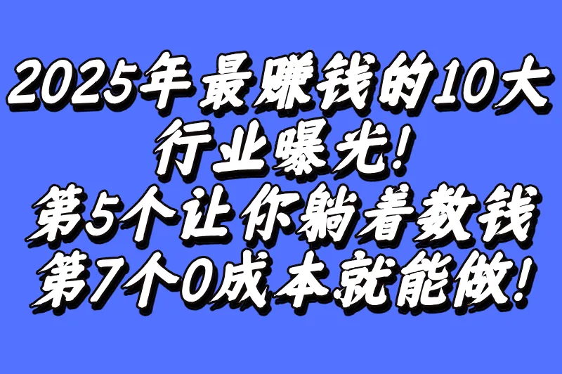 2025年做什么行业赚钱有前景？揭秘10大高薪风口，提前布局稳赚不赔！