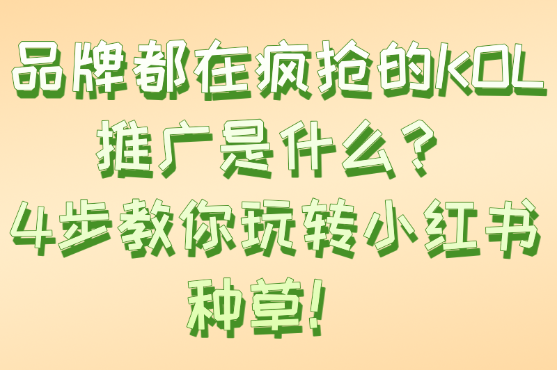 品牌都在疯抢的KOL推广是什么？4步教你玩转小红书种草！