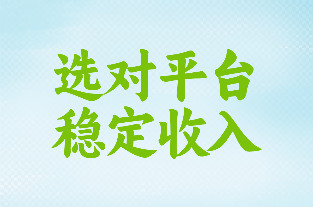 选对平台 稳定收入