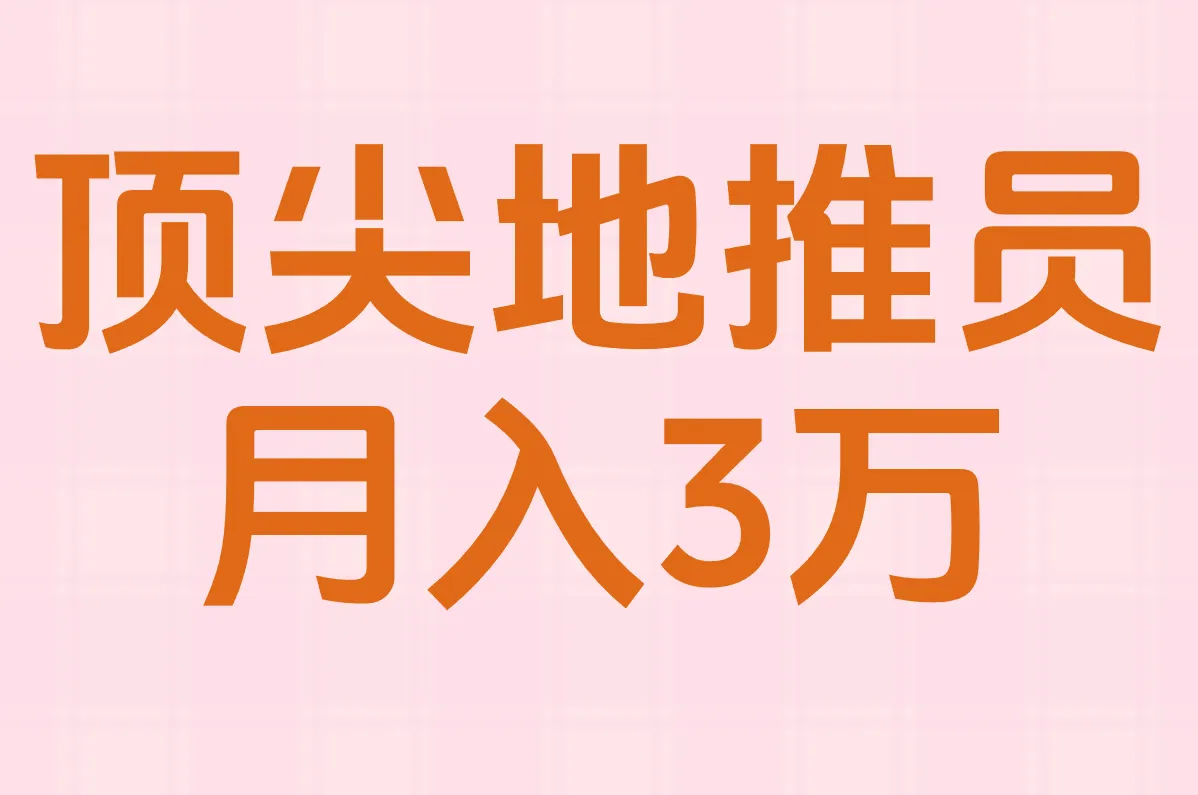 顶尖地推员 月入3万