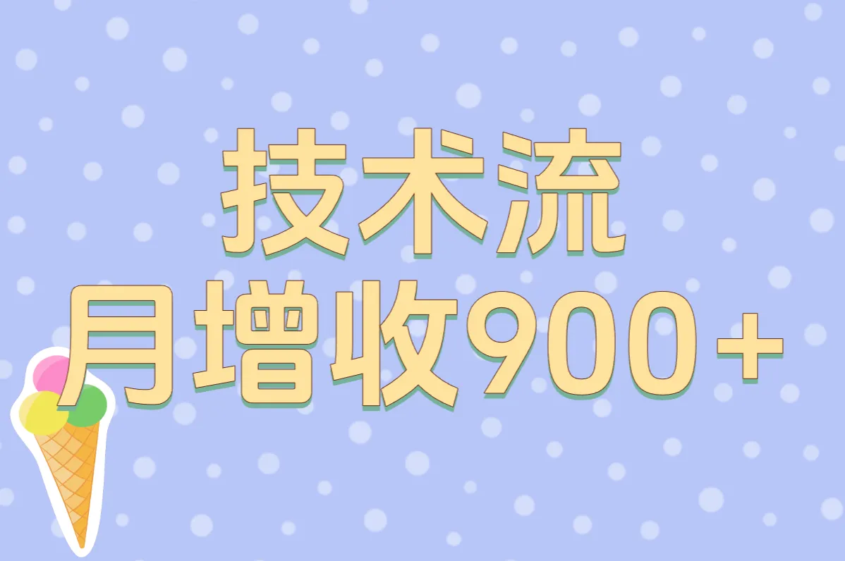 技术流 月增收900+
