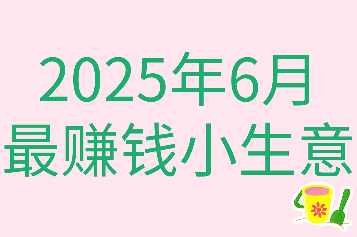 2025年6月最赚钱小生意排行榜前十名推荐，快来看！