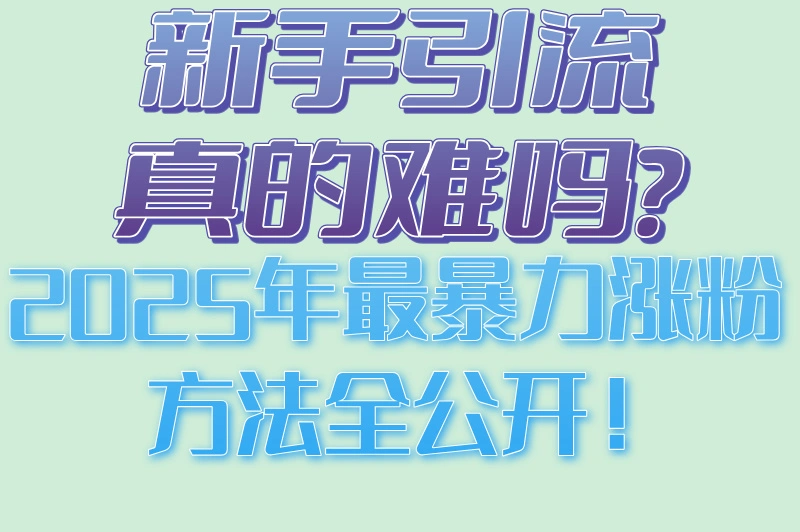 新手引流真的难吗?2025年最暴力涨粉方法全公开!