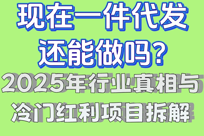现在一件代发还能做吗?2025年行业真相与冷门红利项目拆解