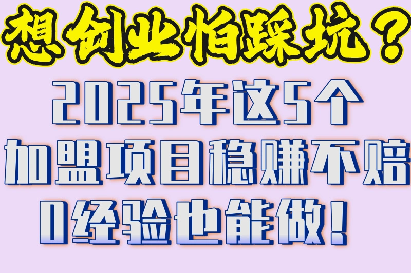 2025加盟代理项目有哪些？分享5个靠谱项目，0经验也能做！