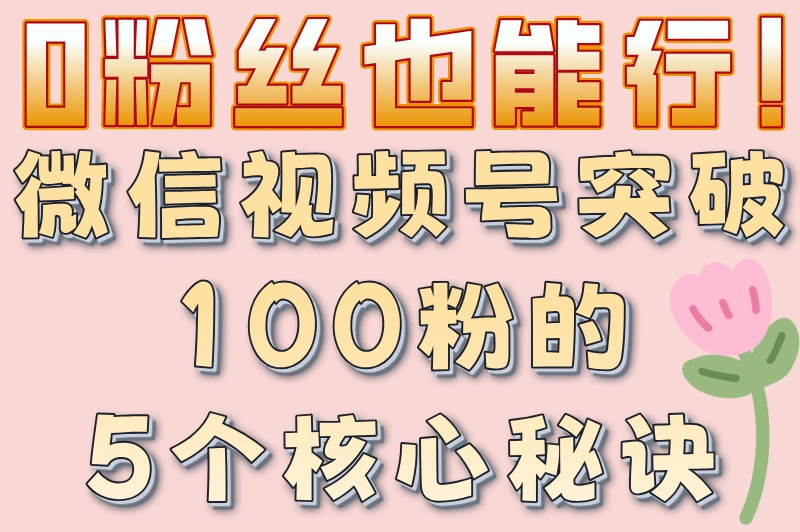 微信视频号如何涨100粉？如何变现？一文带你了解清楚！