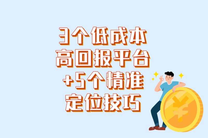 3个低成本高回报平台+5个精准定位技巧