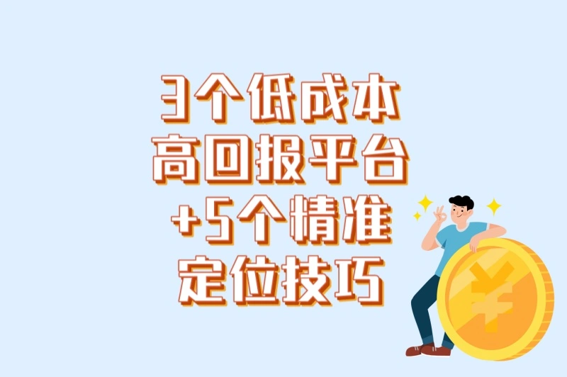 3个低成本高回报平台+5个精准定位技巧