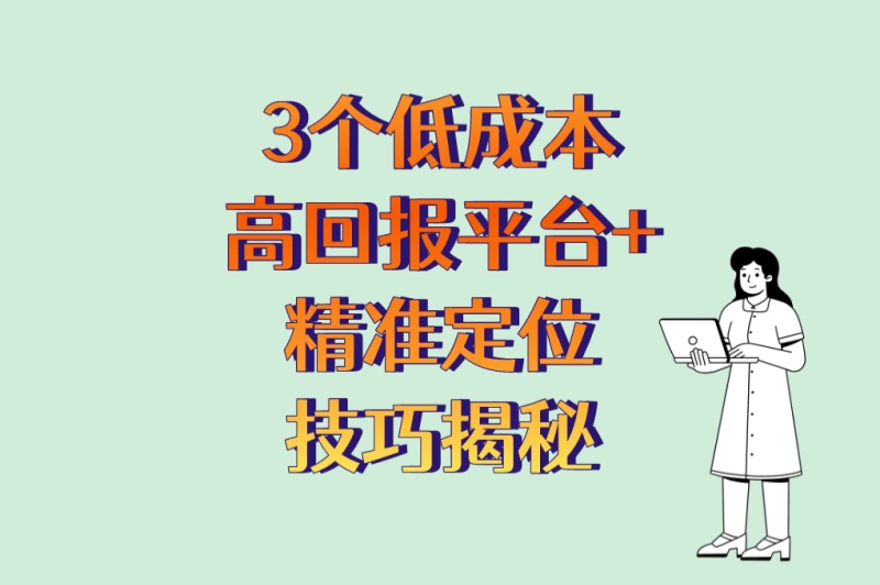 3个低成本高回报平台+精准定位技巧揭秘