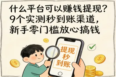 什么平台可以赚钱提现?9个实测秒到账渠道,新手零门槛放心搞钱