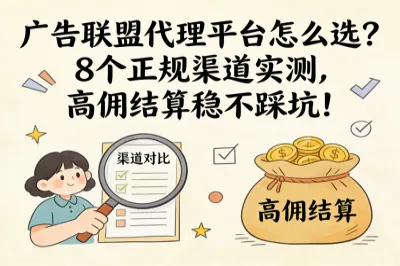 广告联盟代理平台怎么选?8个正规渠道实测,高佣结算稳不踩坑!
