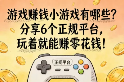 游戏赚钱小游戏有哪些？分享6个正规平台，玩着就能赚零花钱！