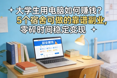 大学生用电脑如何赚钱?5个宿舍可做的靠谱副业,零碎时间稳定变现