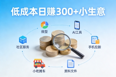 低门槛日赚300+小生意