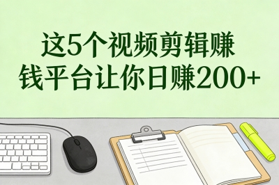 新手日赚200+!视频剪辑赚钱平台有哪些?这5个正规渠道接单到手软