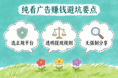 纯看广告赚钱避坑要点