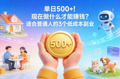单日500+！现在做什么才能赚钱？适合普通人的3个低成本副业