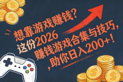 想靠游戏赚钱?这份2026赚钱游戏合集与技巧,助你日入200+!