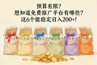 预算有限？想知道免费推广平台有哪些？这6个能稳定日入200+！