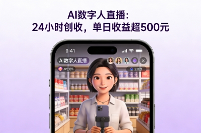 AI数字人直播：24小时创收，单日收益超500元