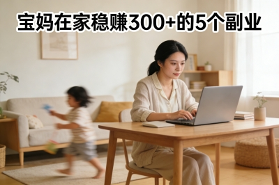 干什么兼职一天能挣300以上?在家就能做的稳定副业推荐,宝妈必看!