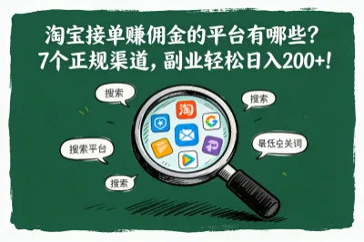 淘宝接单赚佣金的平台有哪些?7个正规渠道,副业轻松日入200+!