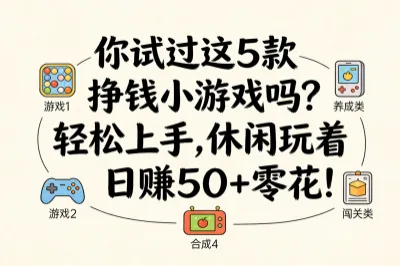 你试过这5款挣钱小游戏吗？轻松上手，休闲玩着日赚50+零花！